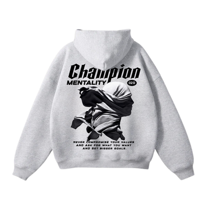 CHAMPION MENTALITY Heavy GRAY Oversized Hoodie