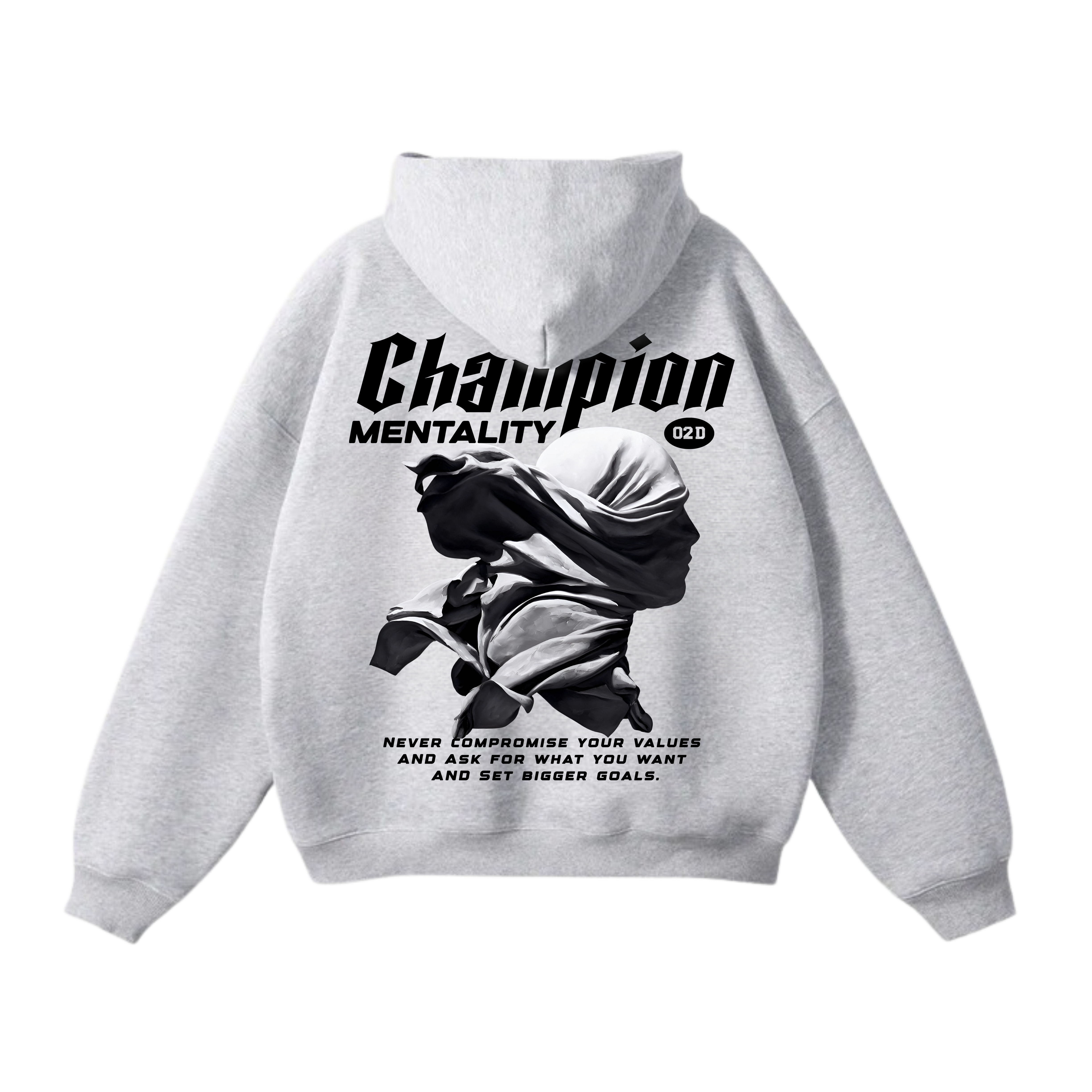 CHAMPION MENTALITY Heavy GRAY Oversized Hoodie