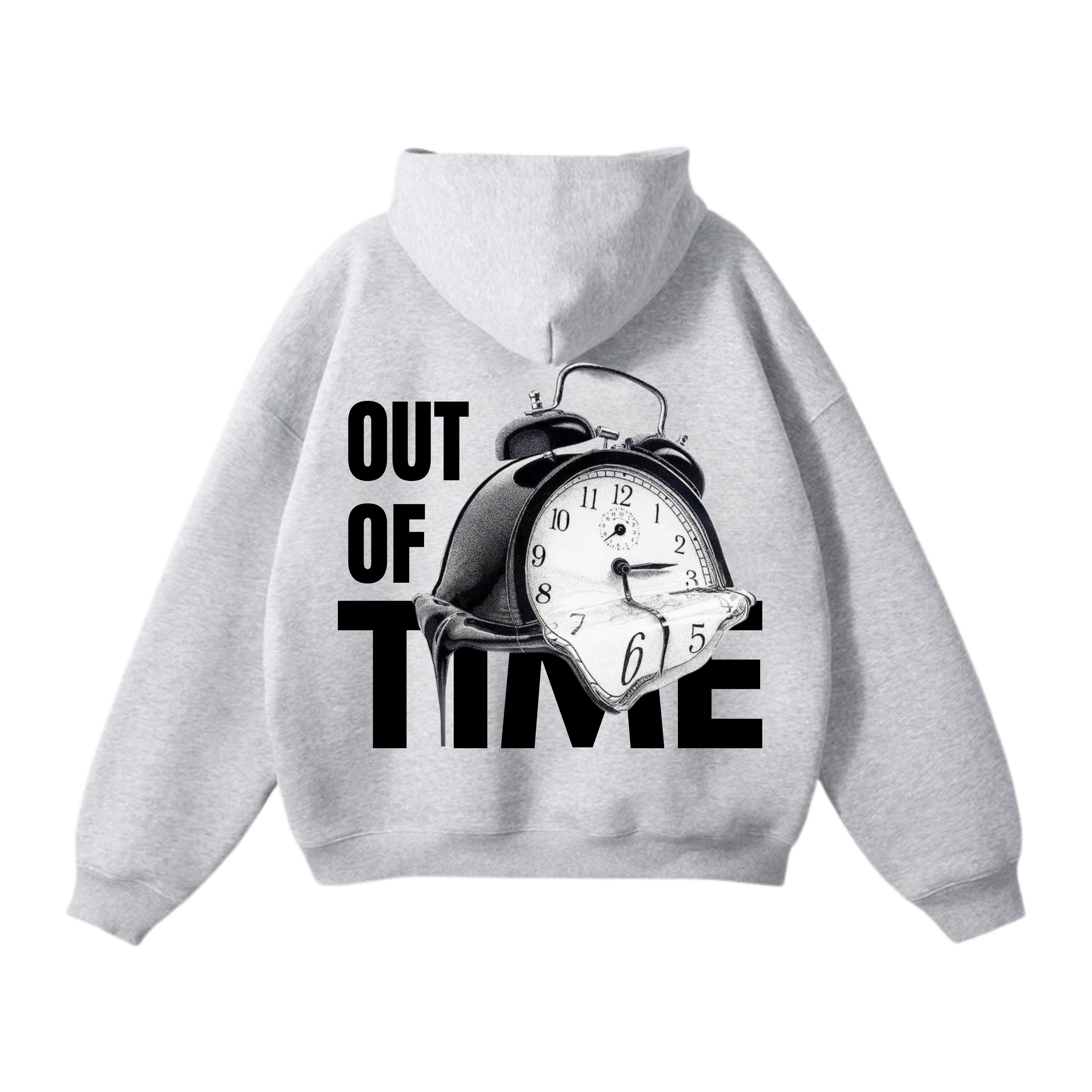 OUT OF TIME Heavy GRAY Oversized Hoodie