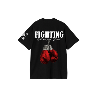 Fighting till the final Premium Black Oversized T-Shirt