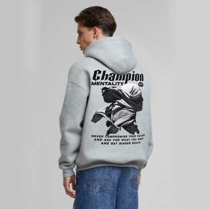 CHAMPION MENTALITY Heavy GRAY Oversized Hoodie