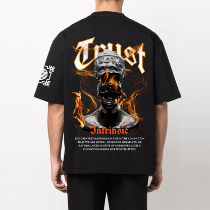 TRUST : Premium Black Oversized T-Shirt