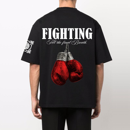 Fighting till the final Premium Black Oversized T-Shirt