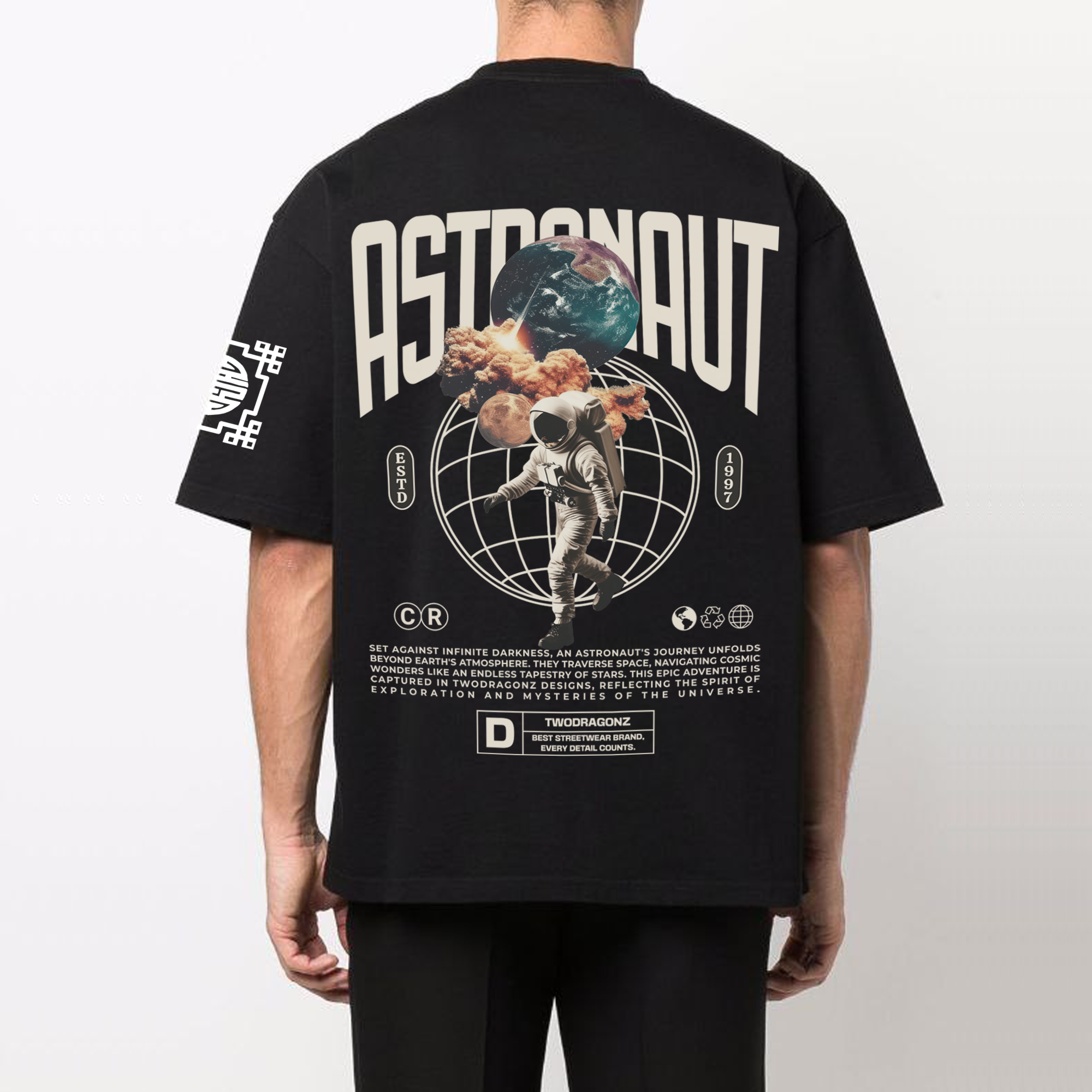 ASTR : Premium black Oversized T-Shirt