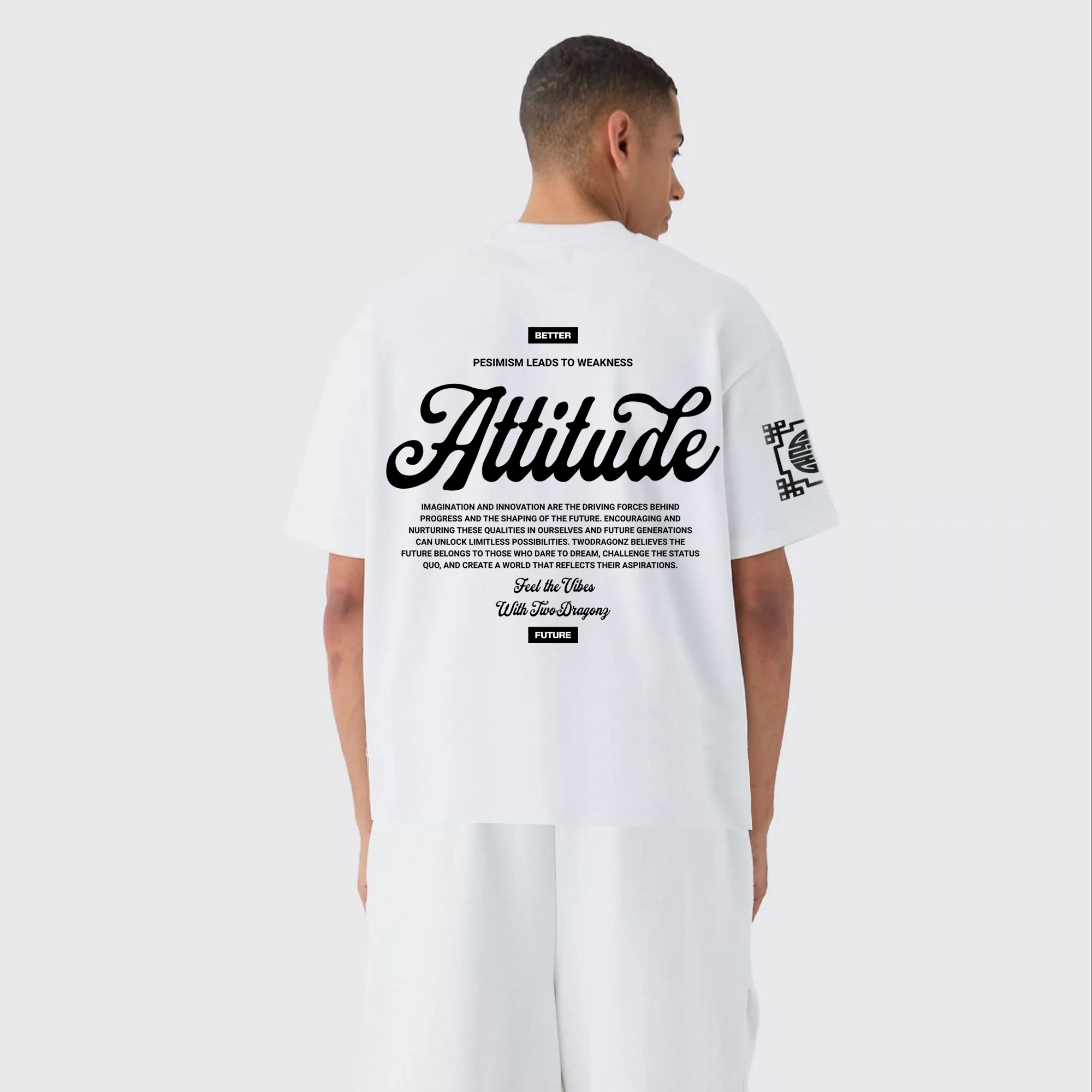 ATTITUDE : Premium White Oversized T-Shirt