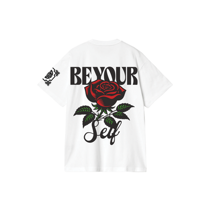 BE YOUR SELF  : Premium White Oversized T-Shirt