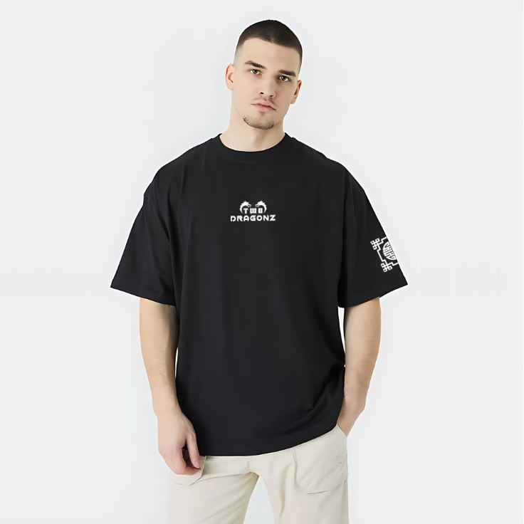 STAY FOCUS : Premium black Oversized T-Shirt