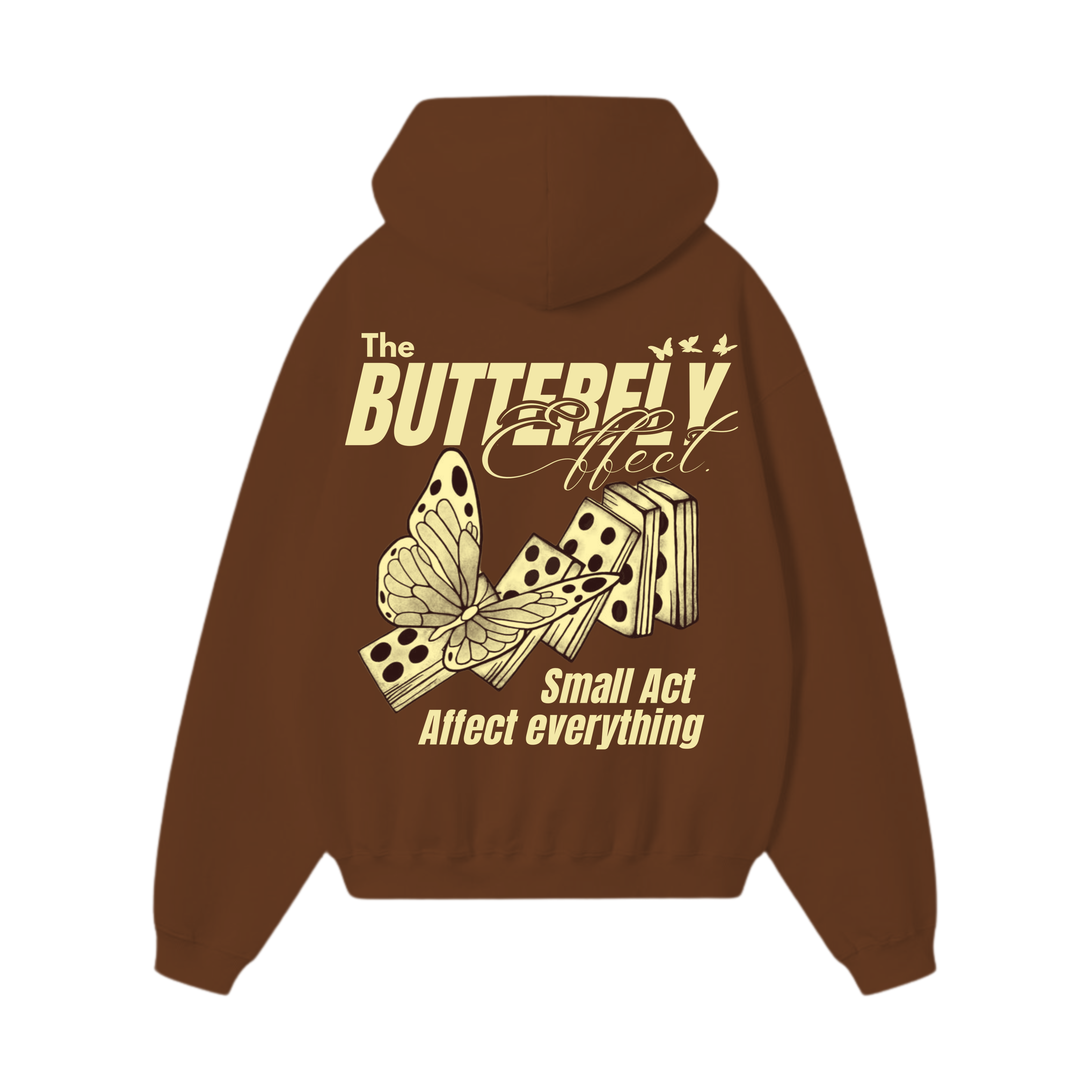 BUTTERFLY Heavy Brown Oversized Hoodie