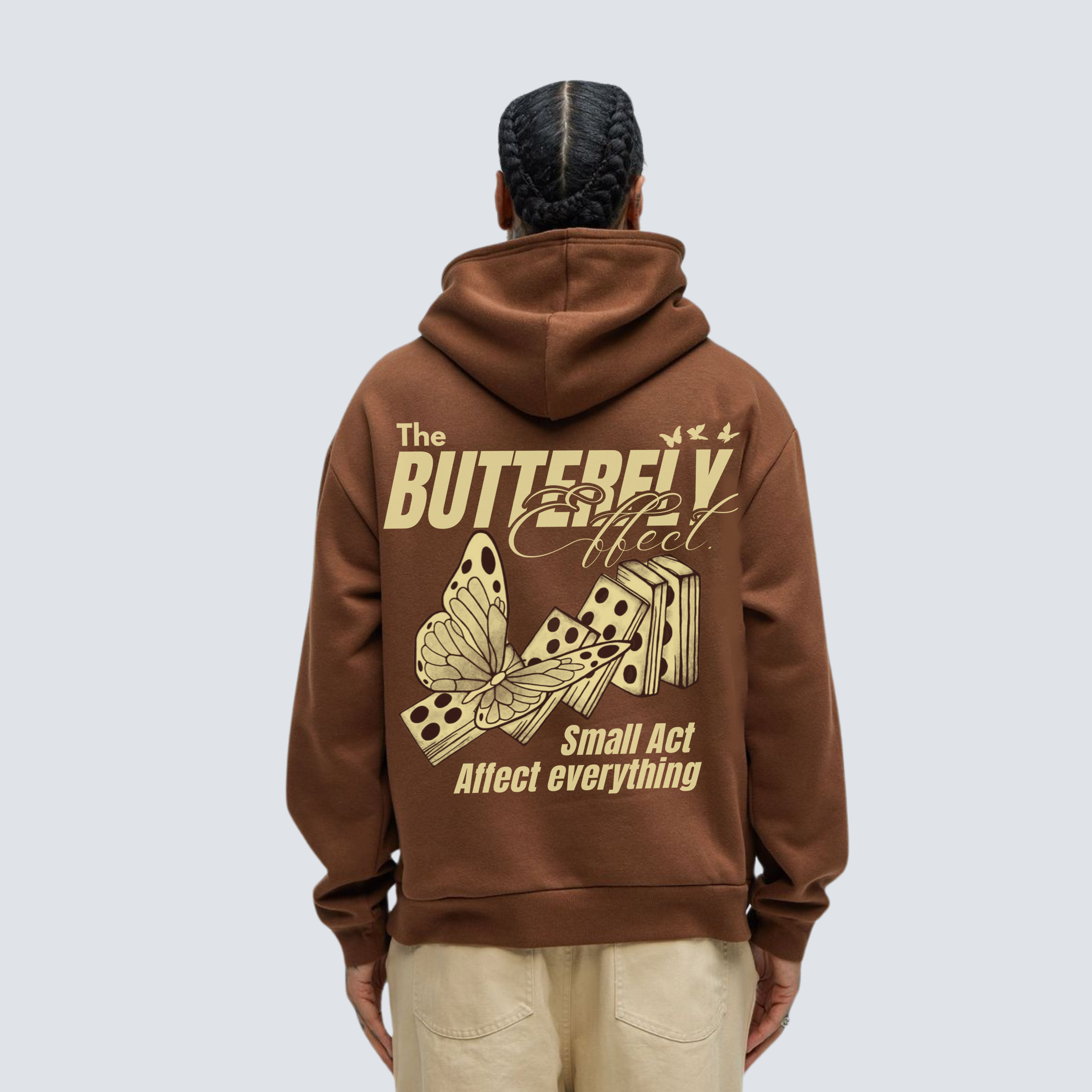 BUTTERFLY Heavy Brown Oversized Hoodie