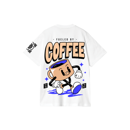 COFFEE : Premium White Oversized T-Shirt