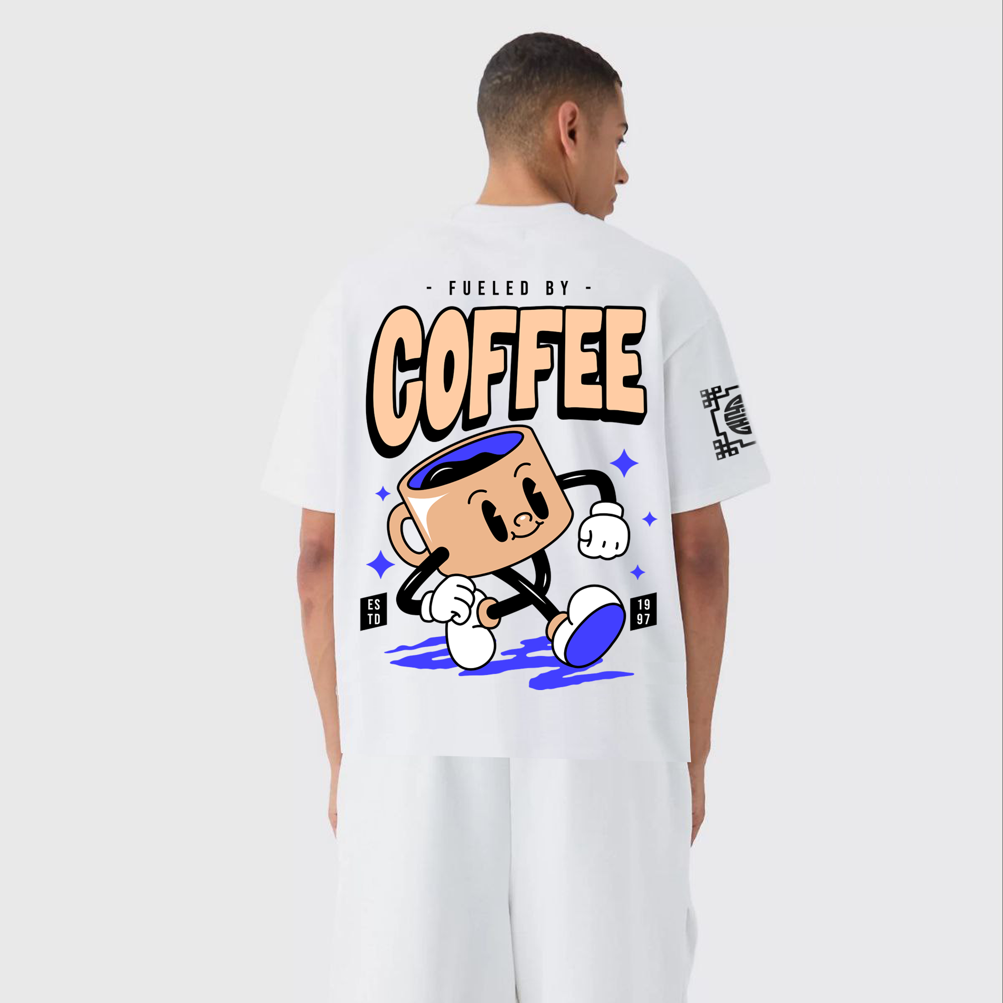 COFFEE : Premium White Oversized T-Shirt