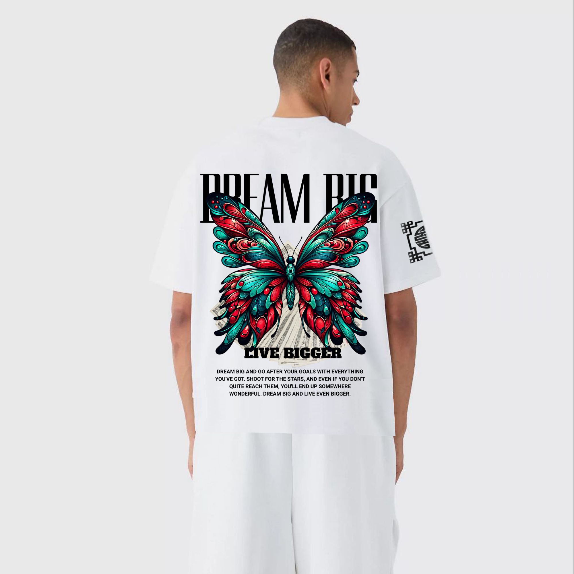 DREAM BIG : Premium White Oversized T-Shirt