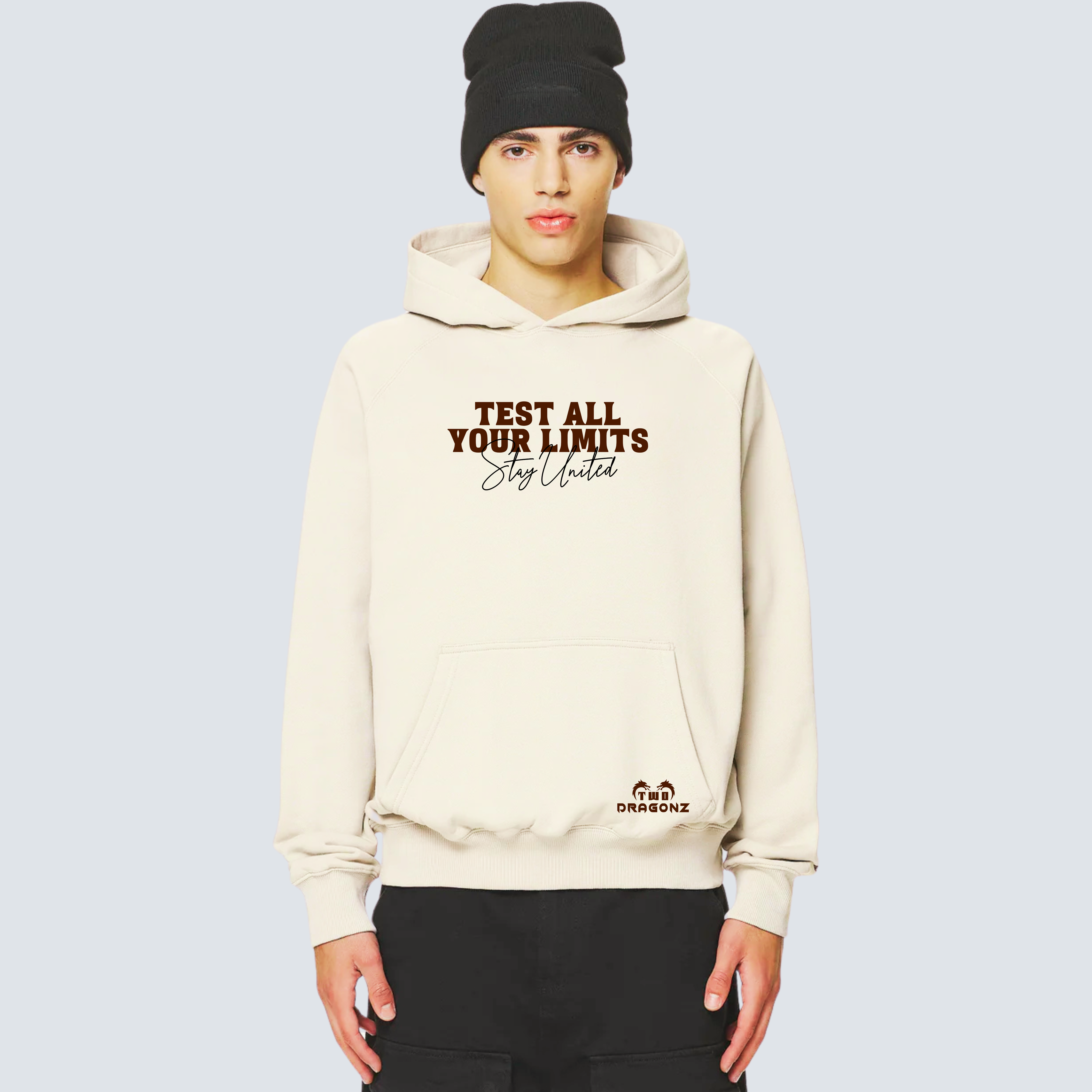 Test All Your Limits Heavy Oversized Creamy Hoodie