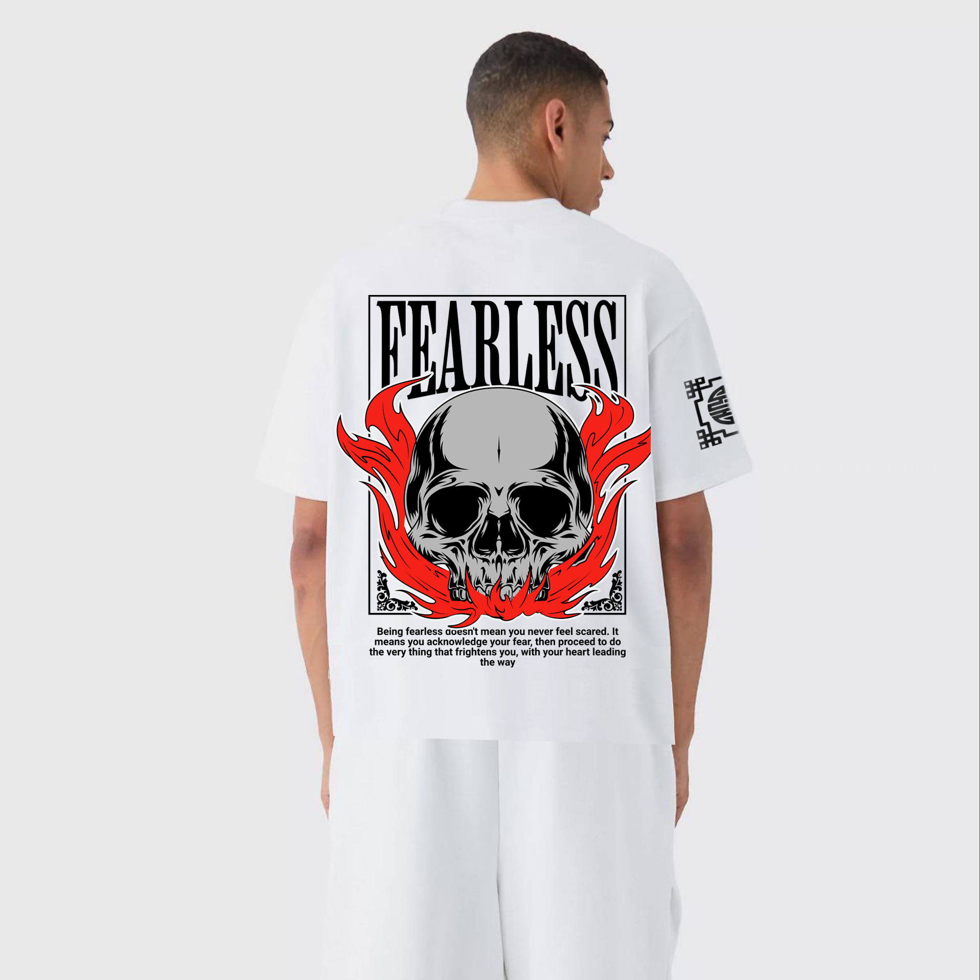 FEARLESS : Premium White Oversized T-Shirt