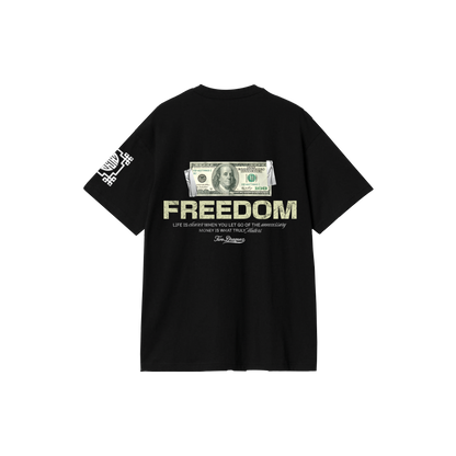 FREEDOM : Premium black Oversized T-Shirt