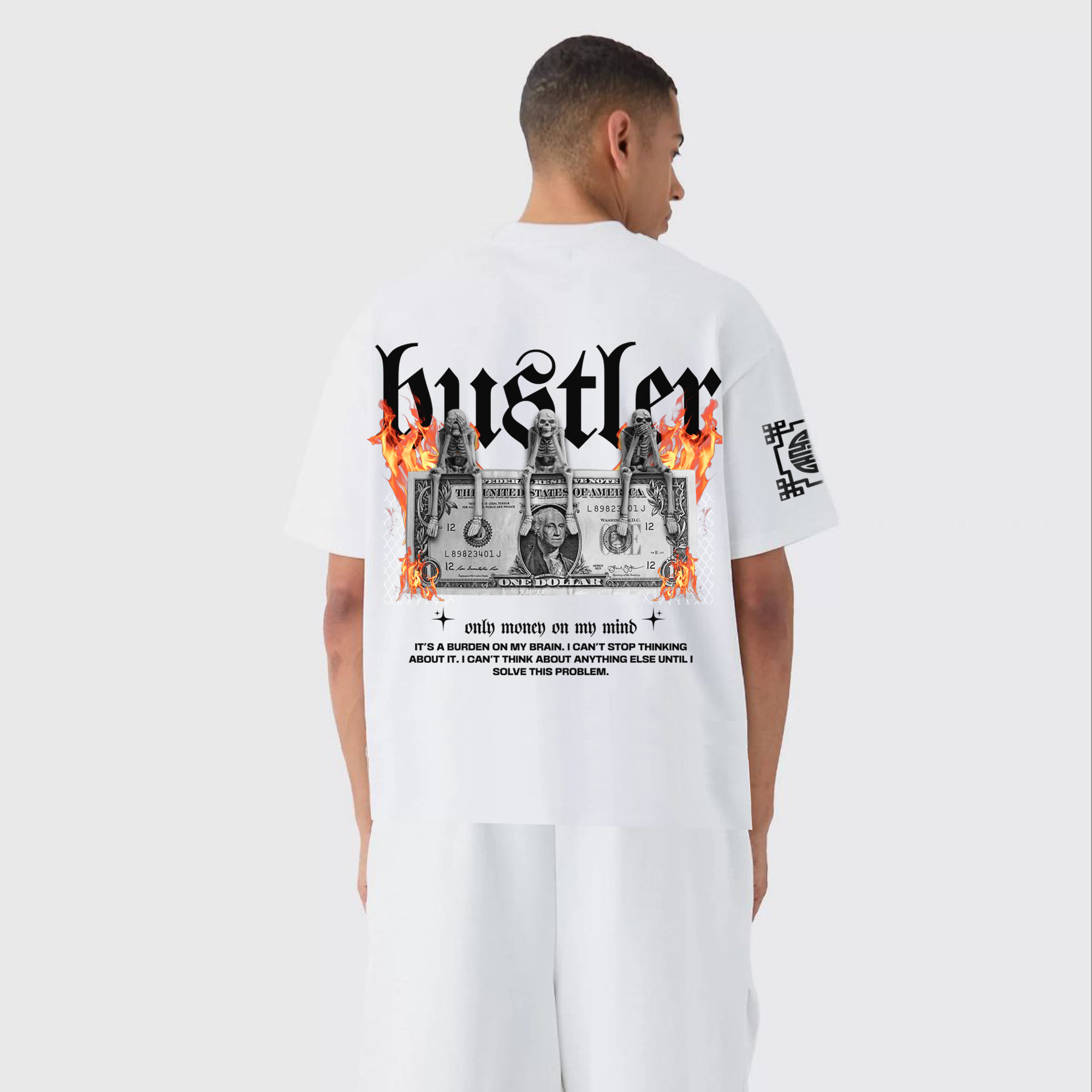 MONEY : Premium White Oversized T-Shirt