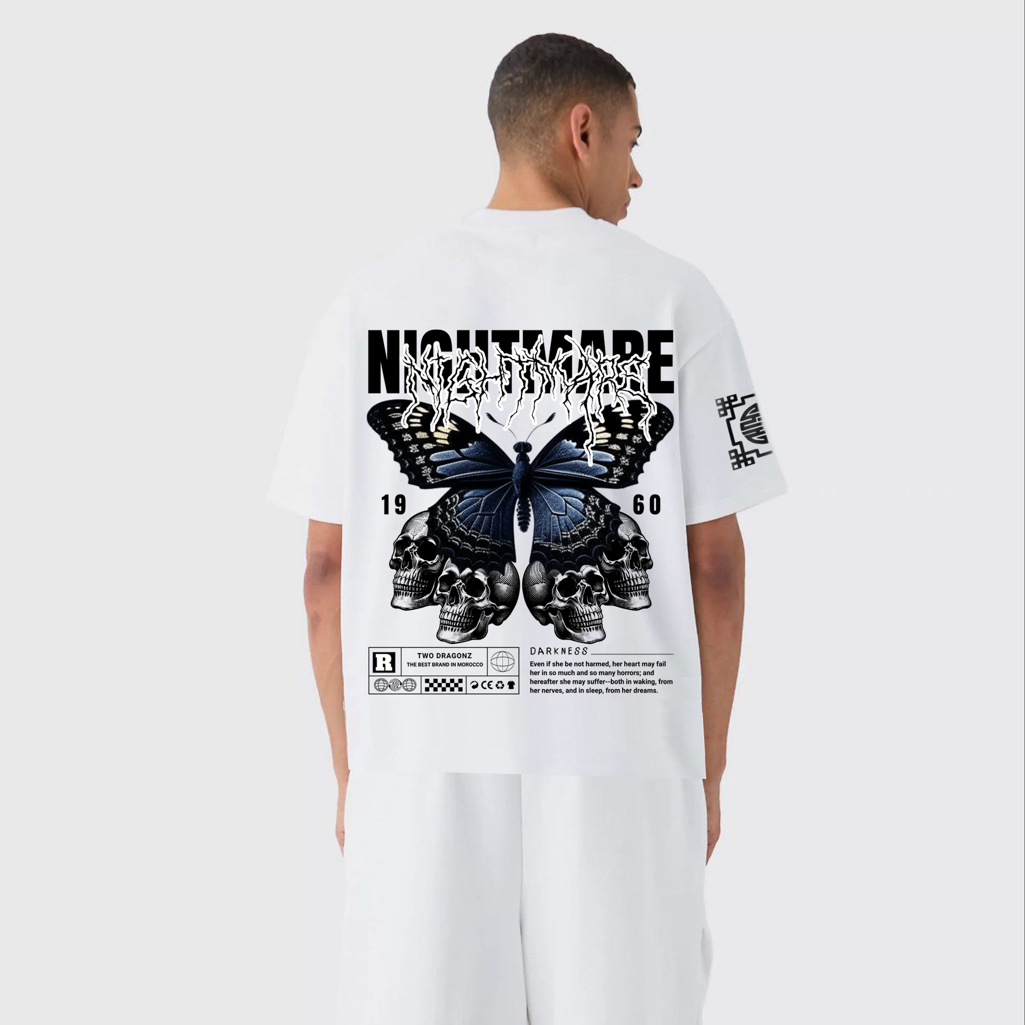 NIGHTMAR : Premium White Oversized T-Shirt