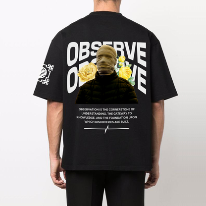 OBSERVE : Premium black Oversized T-Shirt