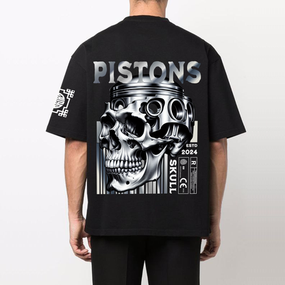 PISTONS : Premium Black Oversized T-Shirt