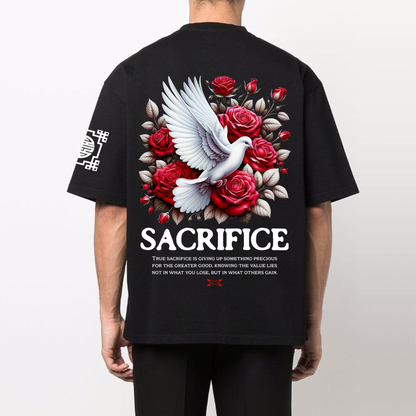 Sacrfice : Premium Black Oversized T-Shirt