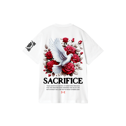 Sacrfice : Premium White Oversized T-Shirt