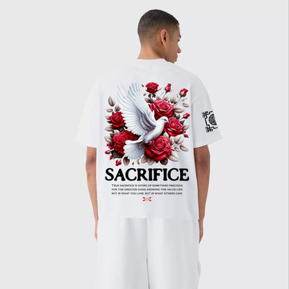 Sacrfice : Premium White Oversized T-Shirt