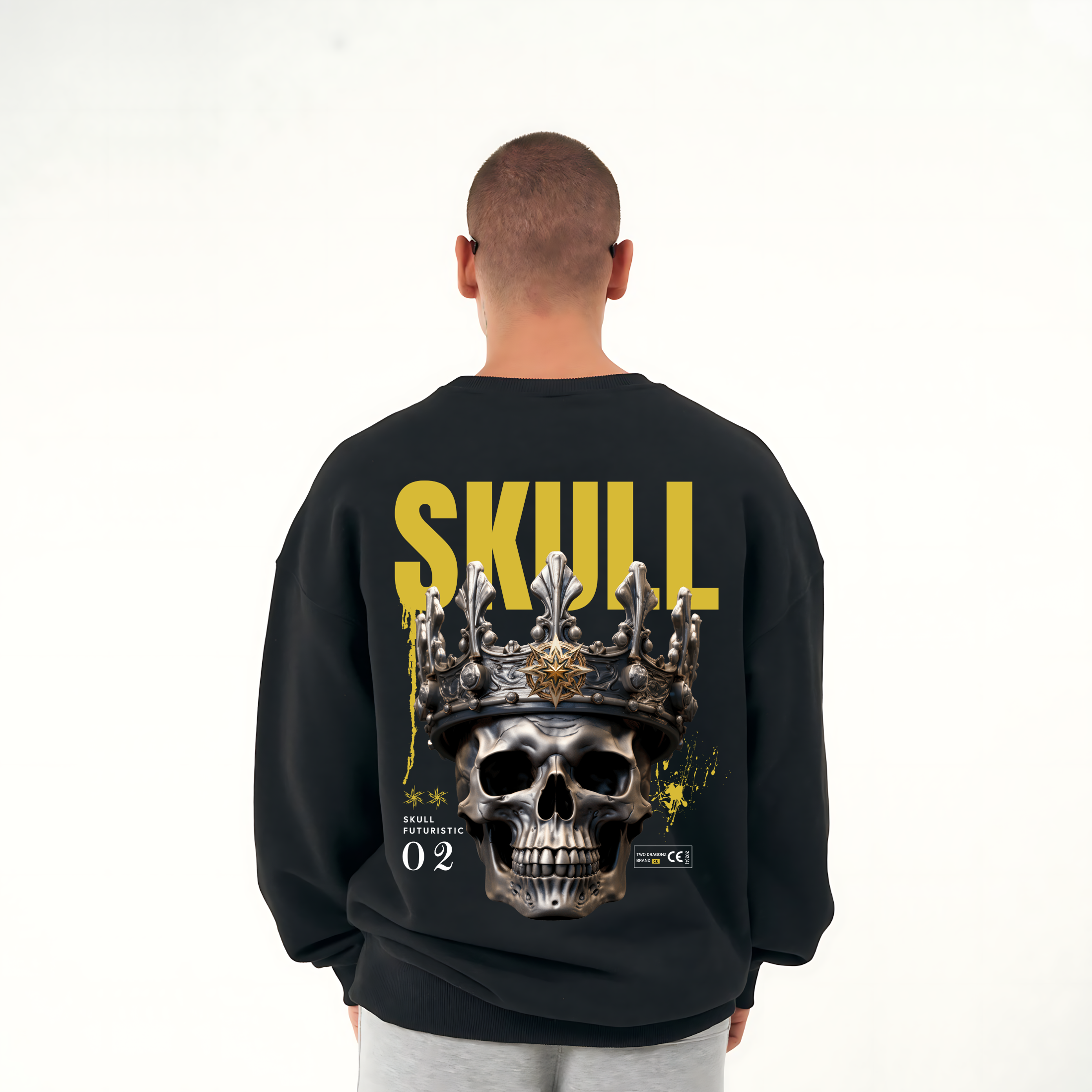 SKULL Halloween Heavy Oversized sweatshirt black