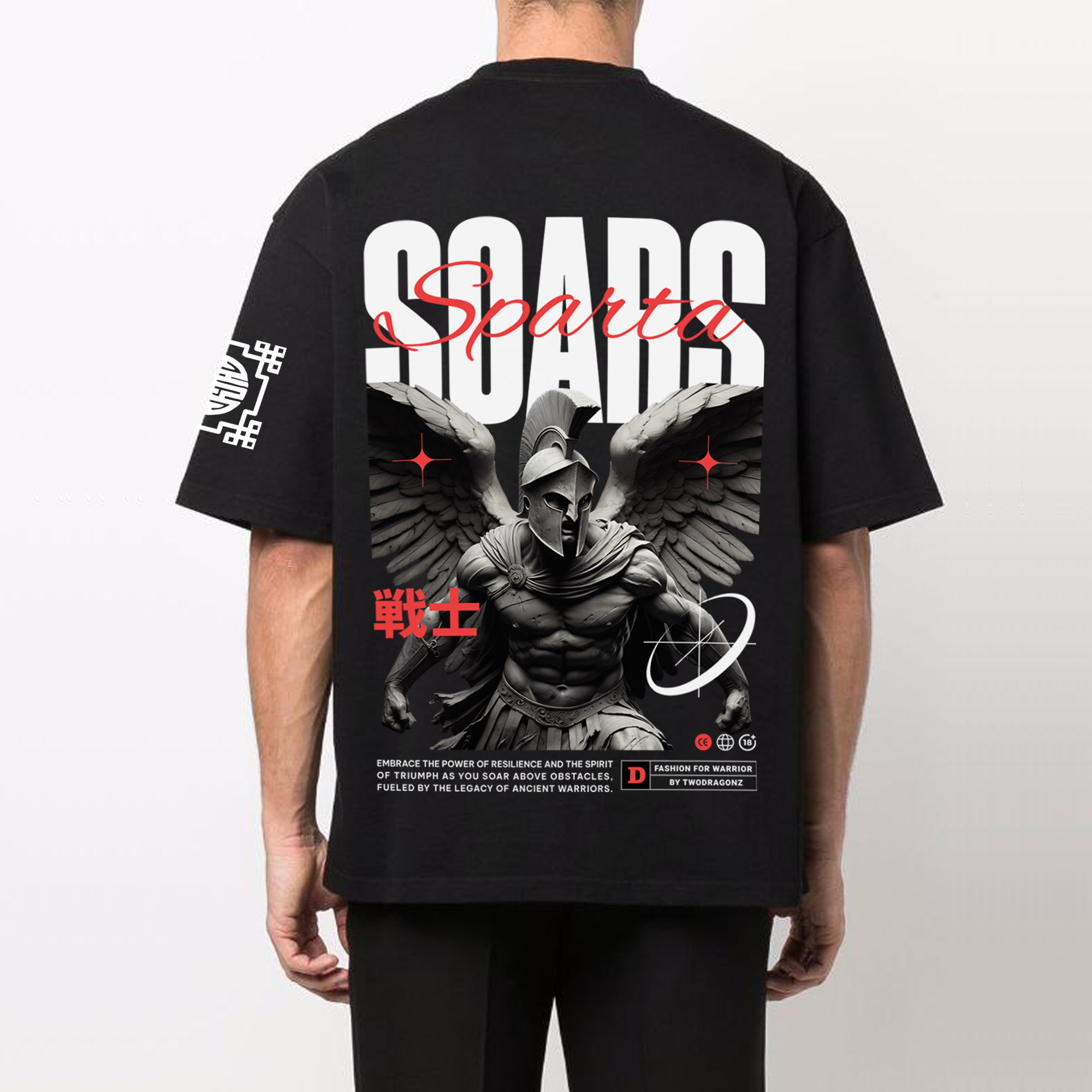 SPARTA : Premium black Oversized T-Shirt