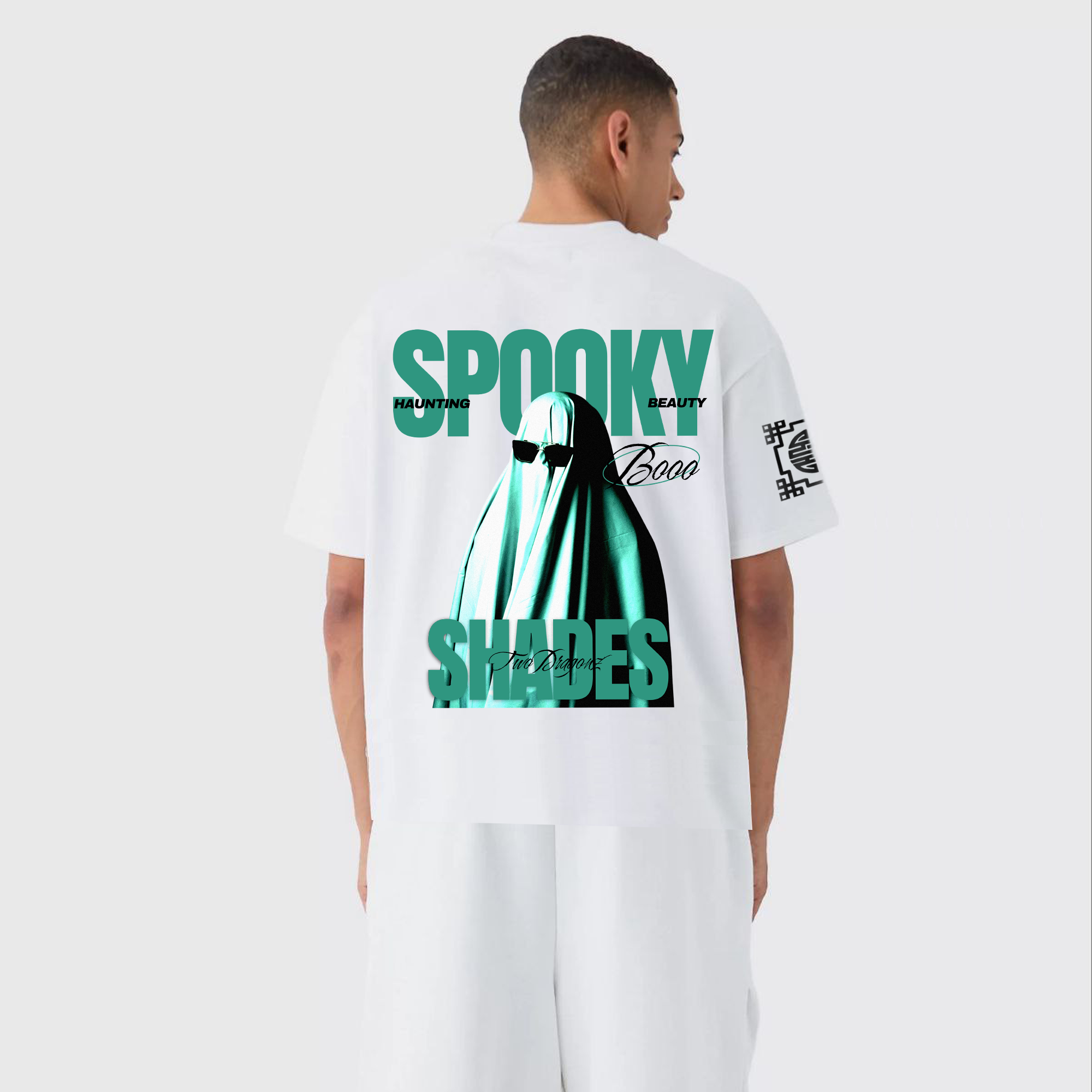 SPOOKY : Premium White Oversized T-Shirt