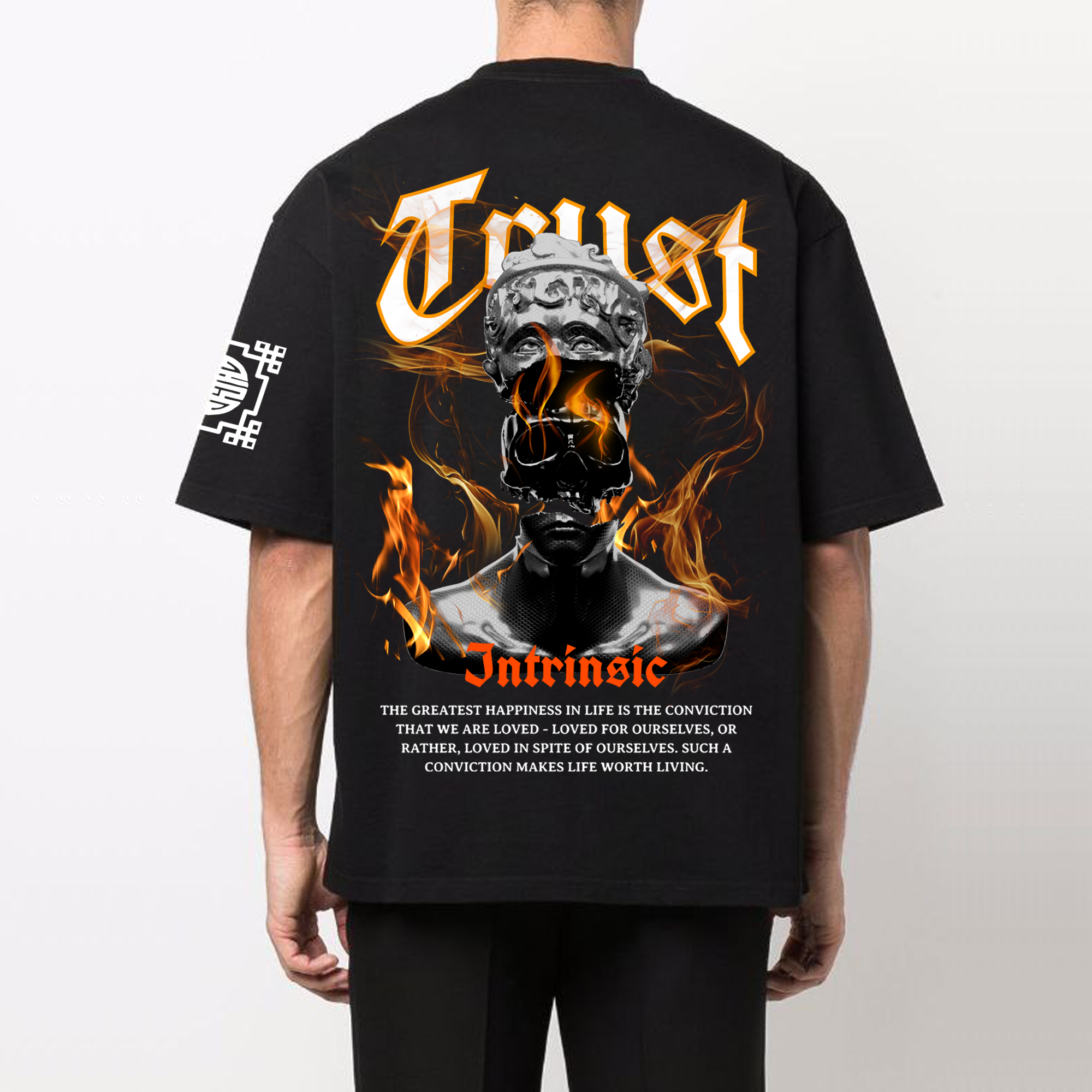 TRUST : Premium black Oversized T-Shirt