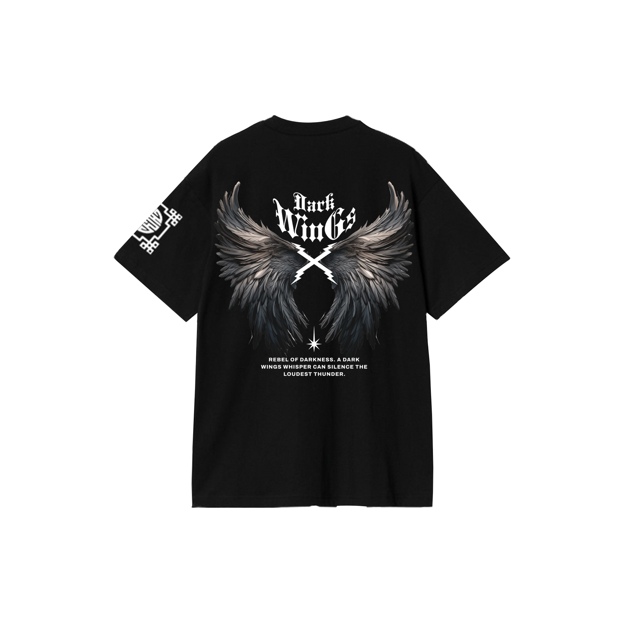 WINGS  : Premium Black Oversized T-Shirt