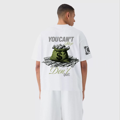 Youcan't : Premium White Oversized T-Shirt